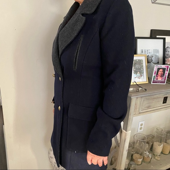 Pull and Bear wool coat military style navy - Picture 11 of 13